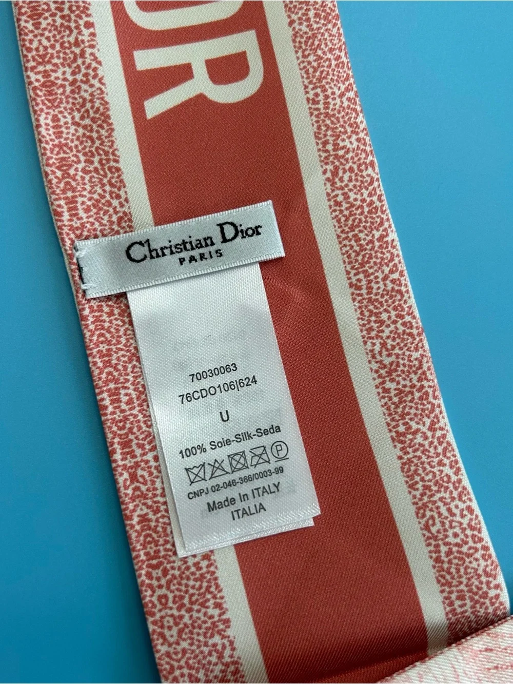 Christian Dior Toile De Jouy Mitzah Silk Twilly Scarf Pink Ivory Logo